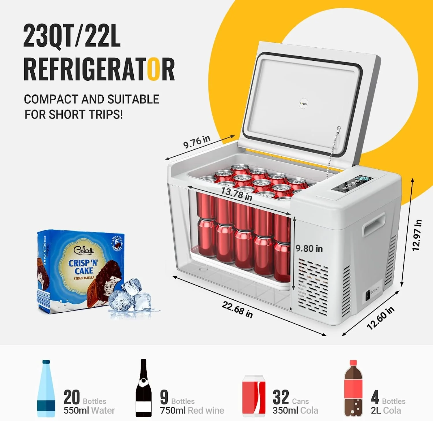 BougeRV 12V 23 Quart Portable Fridge For Travel - Image 5