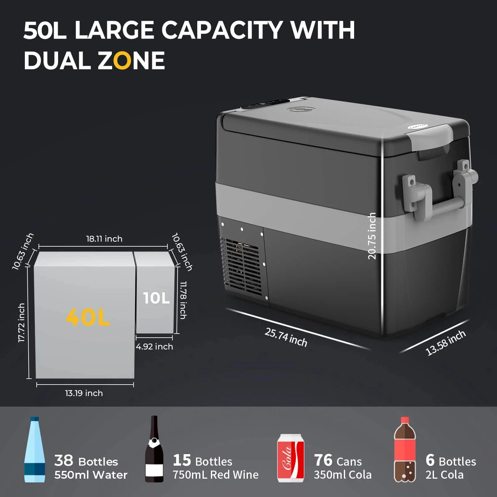 BougeRV 12V 53 Quart (50L) Portable Refrigerator - Image 12