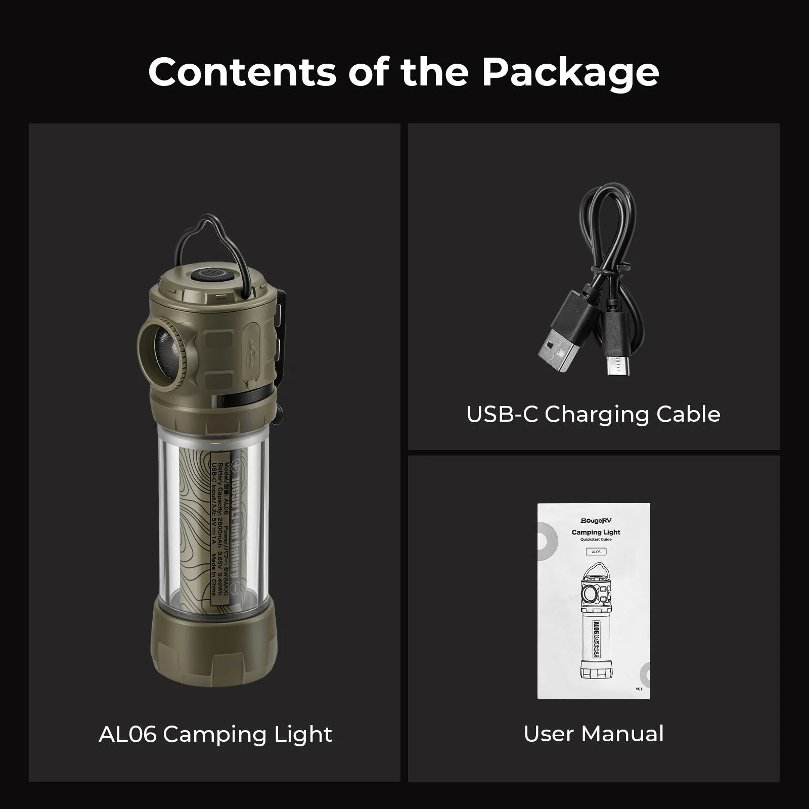 BougeRV AL06 Portable Camping Lantern Rechargeable Emergency Flashlight - Image 11