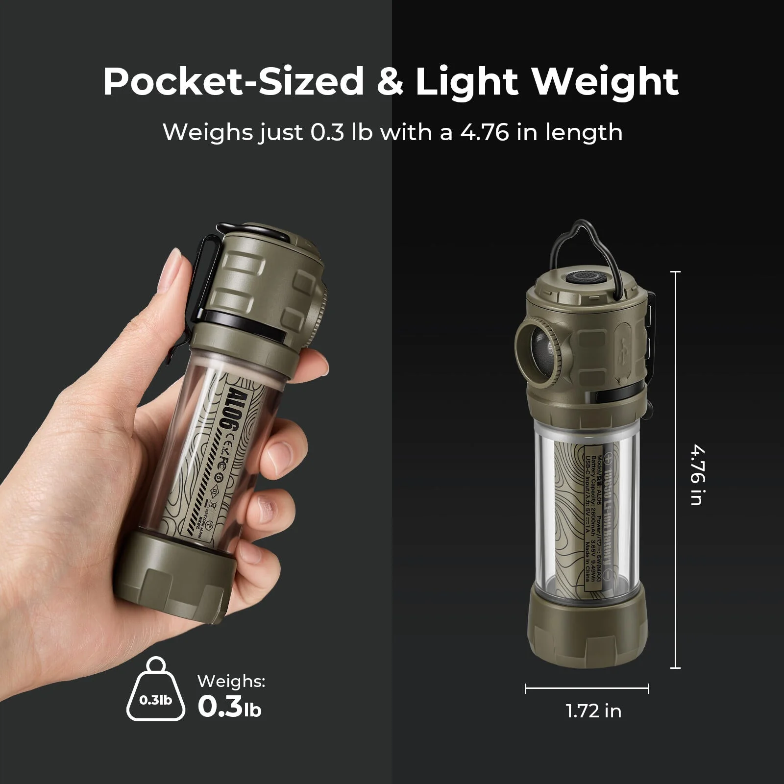 BougeRV AL06 Portable Camping Lantern Rechargeable Emergency Flashlight - Image 7