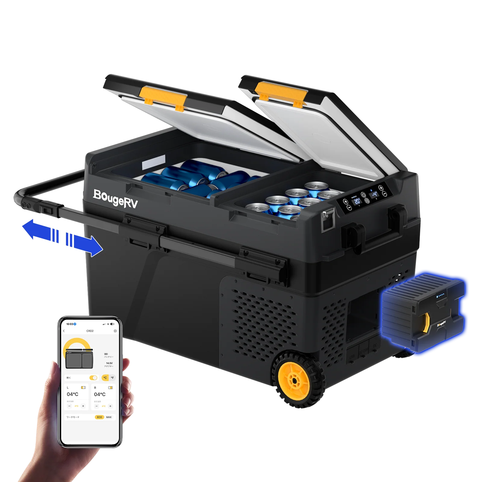 BougeRV CRD2 40L Dual Zone 12V Portable Fridge Freezer - Image 9