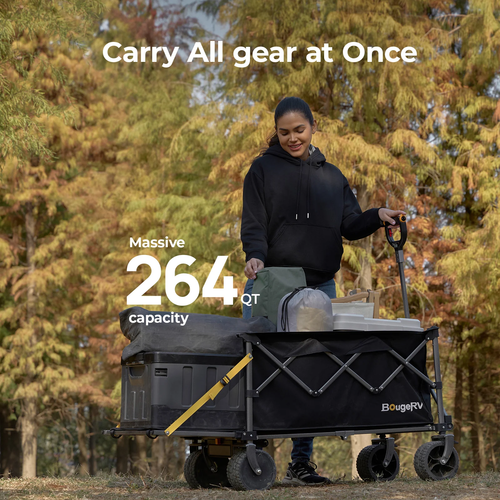 BougeRV Electric Foldable Utility Camping Wagon with Power Bank - Image 4