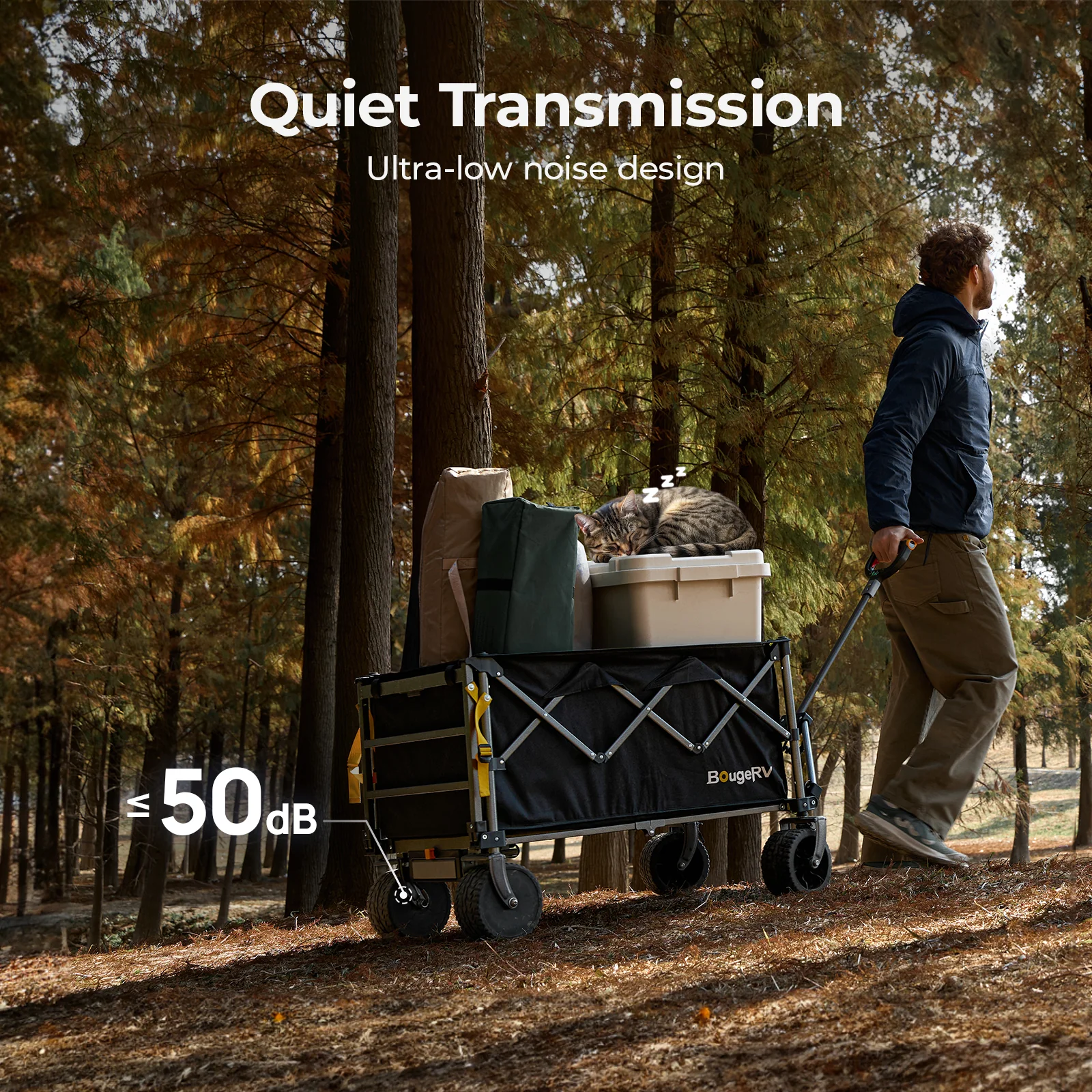 BougeRV Electric Foldable Utility Camping Wagon with Power Bank - Image 5