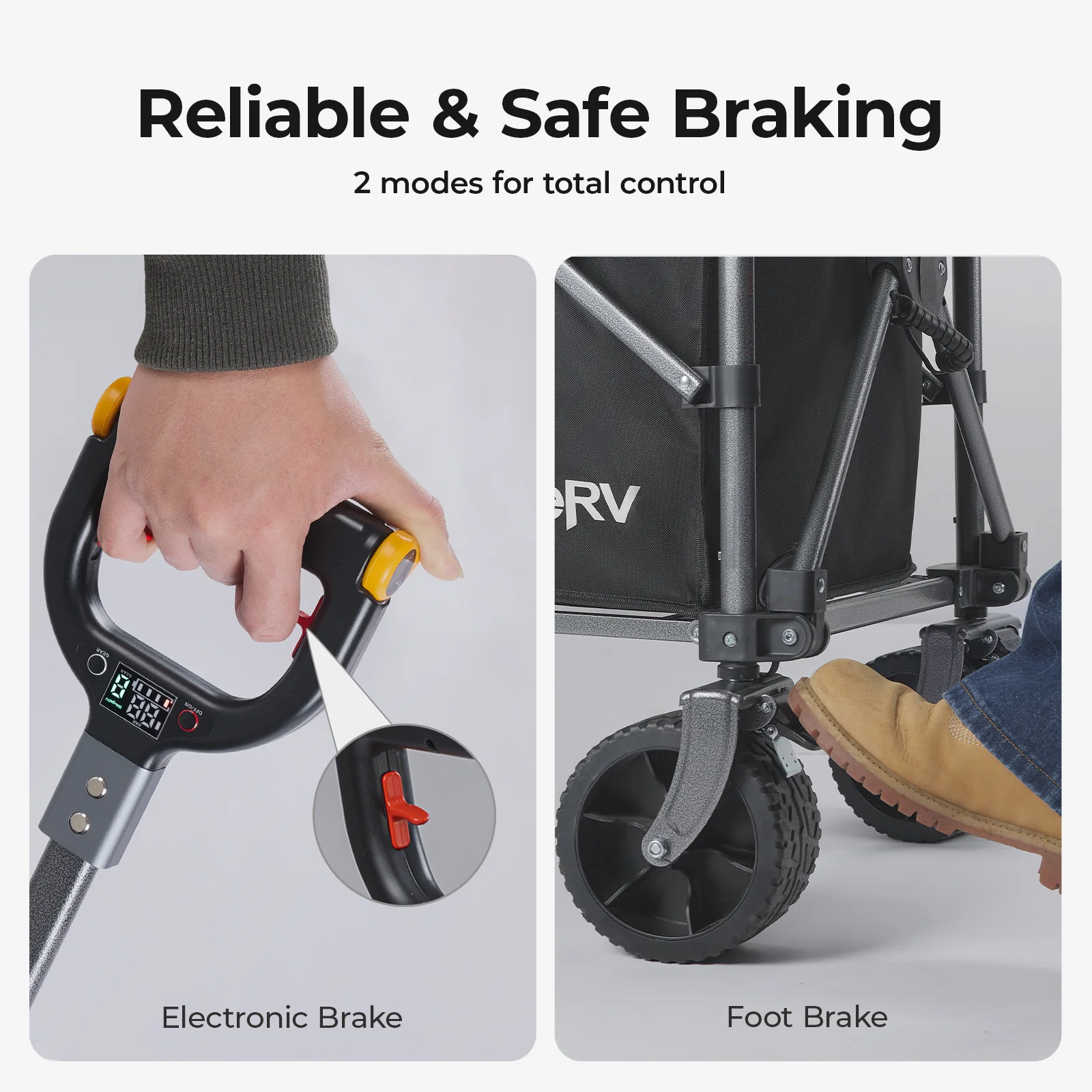 BougeRV Electric Foldable Utility Camping Wagon with Power Bank - Image 9