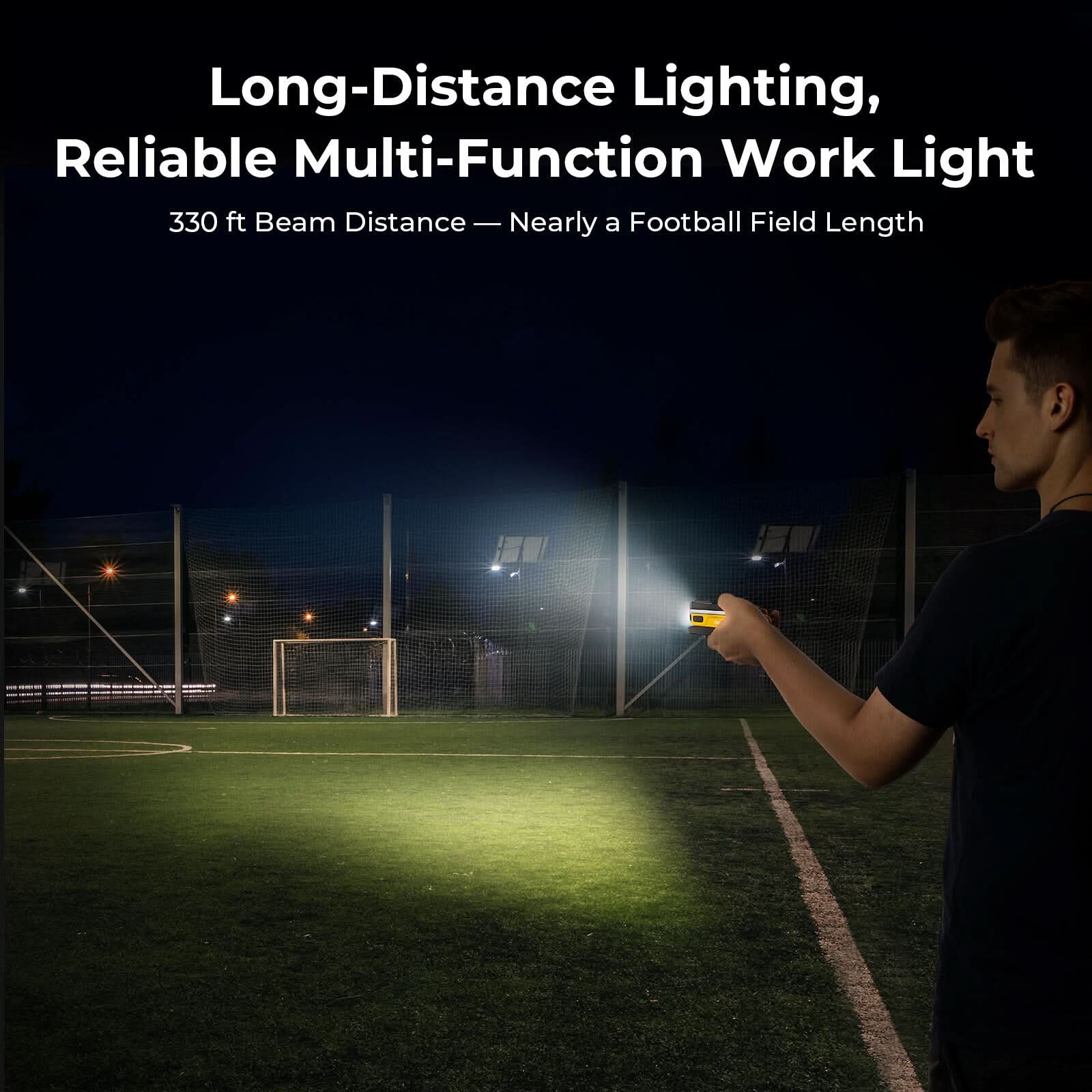 BougeRV WL01 Rechargeable Work Light 180° Rotate Job Site Lighting - Image 3