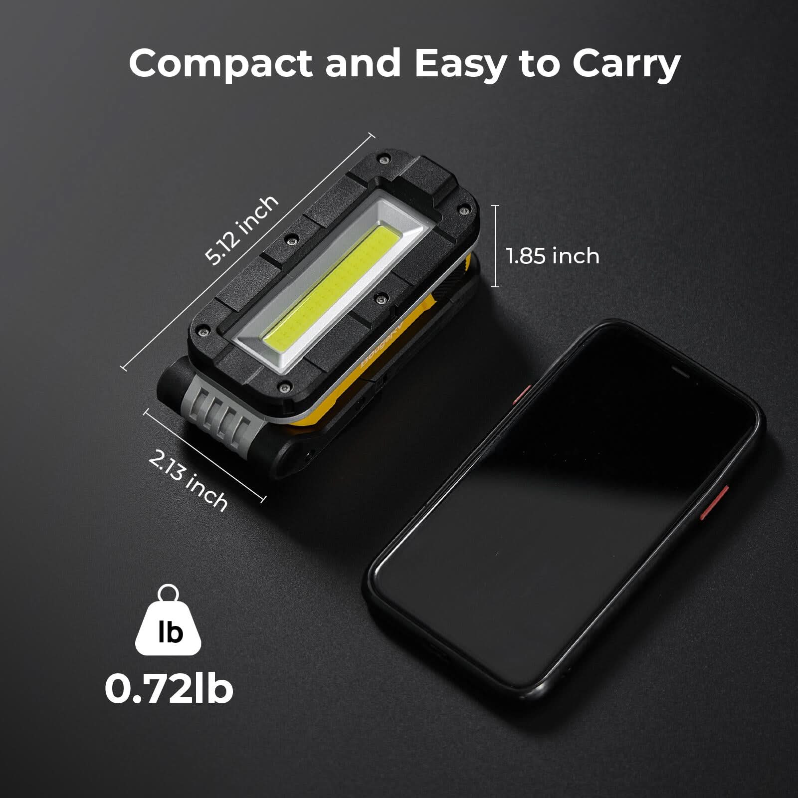 BougeRV WL01 Rechargeable Work Light 180° Rotate Job Site Lighting - Image 8