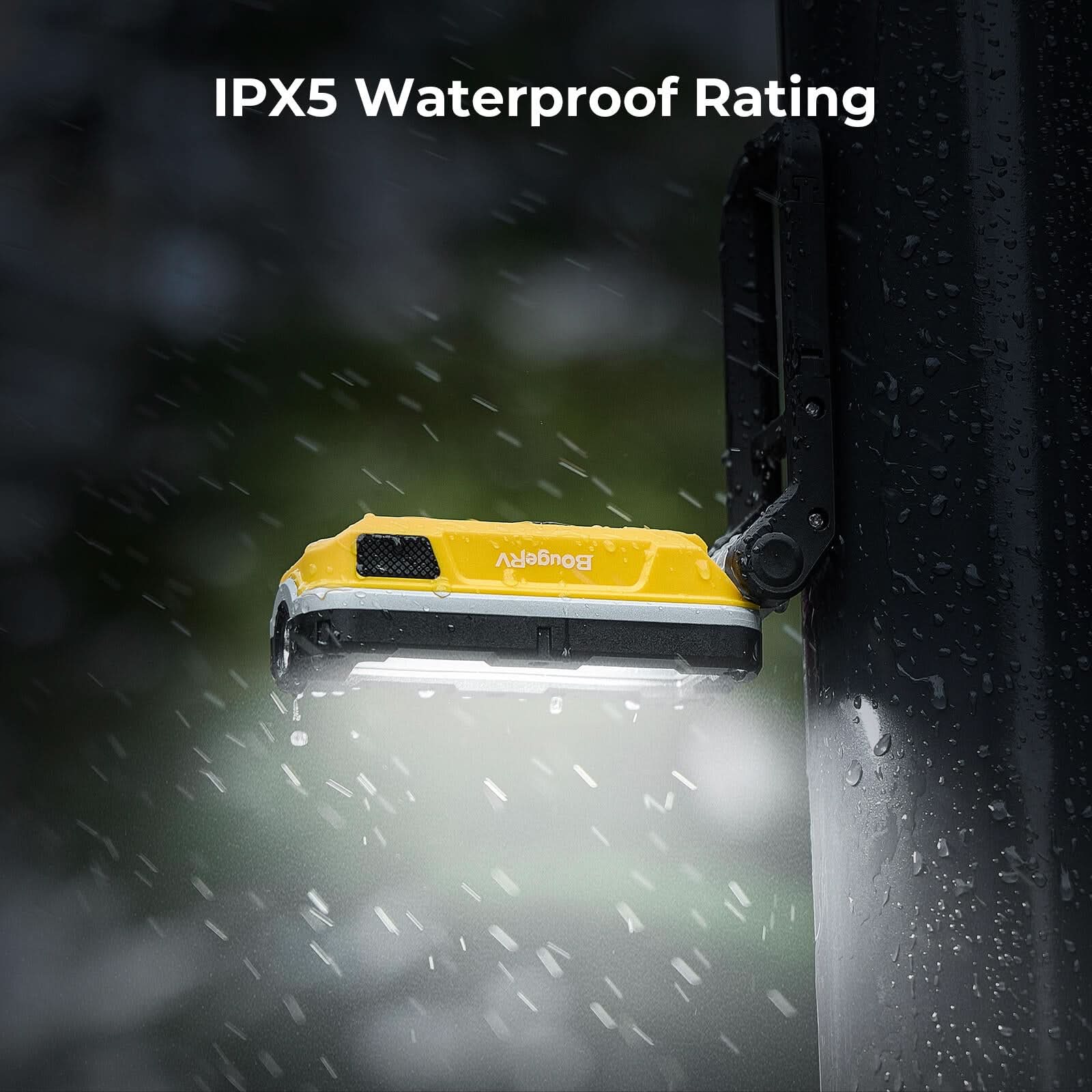 BougeRV WL01 Rechargeable Work Light 180° Rotate Job Site Lighting - Image 9